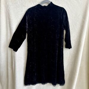 Simply Vera Vera Wang Brown Crushed Velvet Mock Neck Shift Mini Dress Womens M